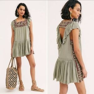 FREE PEOPLE Day Glow Mini Spanish Moss Dress